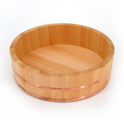 braunes rundes Tablett aus Holz, MARUBON, braun