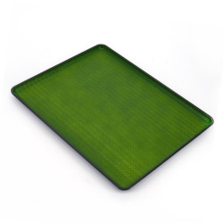 Vassoio in resina effetto intrecciato verde, MIDORI TAKE, 39cm