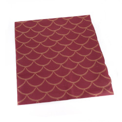 Fodera per cuscino Zabuton rosso con motivo a onde giapponesi, ZABUTON SEIGAIHA, 58x62 cm