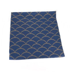 Housse de coussin Zabuton bleu motif vagues japonaises, ZABUTON SEIGAIHA, 58x62 cm