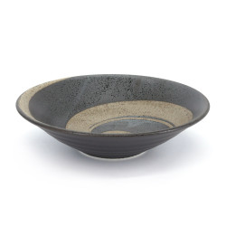 Japanese ceramic ramen bowl, NARUTO, brown swirl