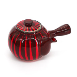Japanese ceramic kyusu teapot, TSUME, red