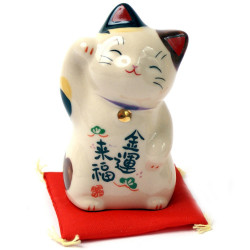 chat porte-bonheur japonais Manekineko en céramique 7743