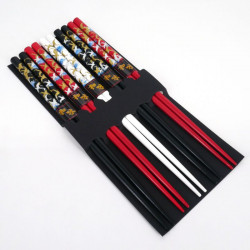 Set di 5 paia di bacchette giapponesi a forma di gru, TSURU, 22,5 cm