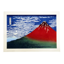 Japanese poster, Mount Fuji on a clear day, HOKUSAI, 50x70cm