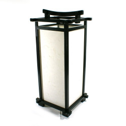 japanese lamp black wood and paper L216C