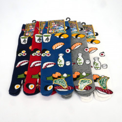 Calcetines tabi japoneses de algodón patrón de sushi, SUSHI, color de su elección, 28 - 30 cm