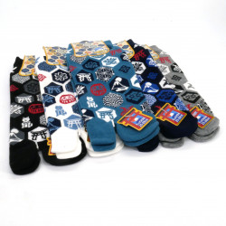 Japanische Tabi-Socken aus Baumwolle mit japanischen Mustern, BAKUZEN, Farbe nach Wahl, 25 - 28cm