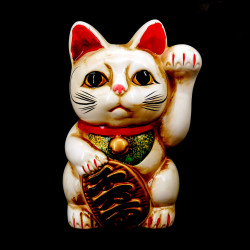 Hucha gato blanco de la suerte gigante japonés manekineko, NEKO SHIRO
