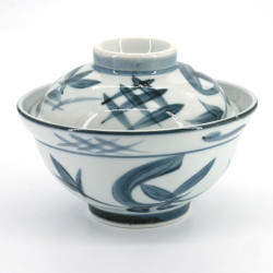 Ciotola in ceramica giapponese con coperchio, Tahata