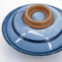 Ciotola blu in ceramica giapponese con coperchio, RICHA, cerchio