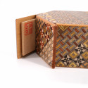 Exagonal secret box in traditional Hakone Yosegi marquetry, 6 levels