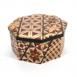 YOSEKI octagonal accessory cases, traditional Hakone marquetry