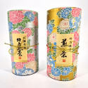 Duo di barattoli da tè giapponesi in oro e argento ricoperti di carta washi, YAYOI GOSHO, 200 g