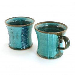 Duo de mug japonais turquoise 16M3378