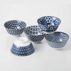 set of 5 japanese ceramic bowls CAW78-56-45
