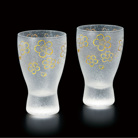 Duo of Japanese sake glasses, PREMIUM SAKURA
