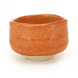 bol japonais orange à thé en céramique 47028
